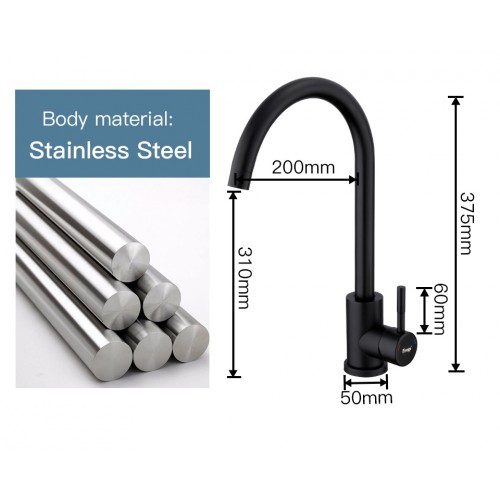 smesitel-dlya-kuhni-s-gajkoj-iz-nerzhaveyushhej-stali-chernyj-f40899-4-2 Смеситель для кухни с гайкой из нержавеющей стали черный f40899-4