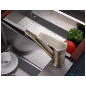 Смеситель для раковины/кухни с гайкой бронза frap f4530-4