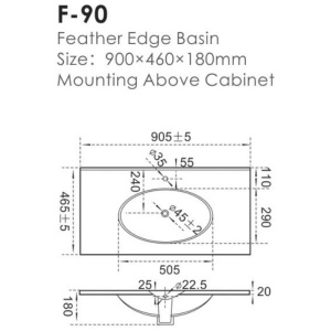 Умывальник ceramalux 9090f