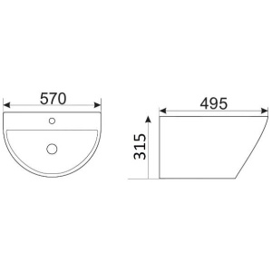 Умывальник ceramalux nb165
