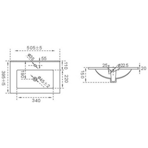 Умывальник ceramalux yj 803-50